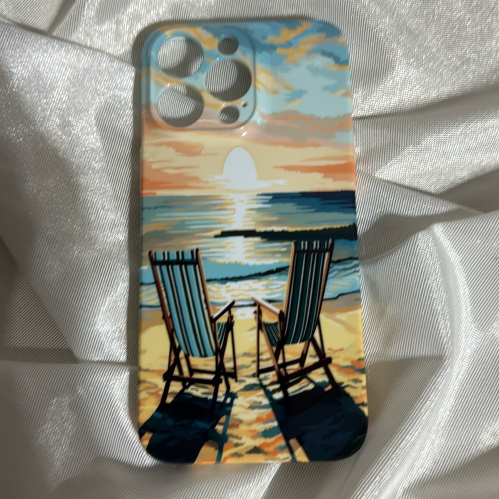 NWOT iPhone 15 Pro Max Serene Beach Scene Hard Rigid Case